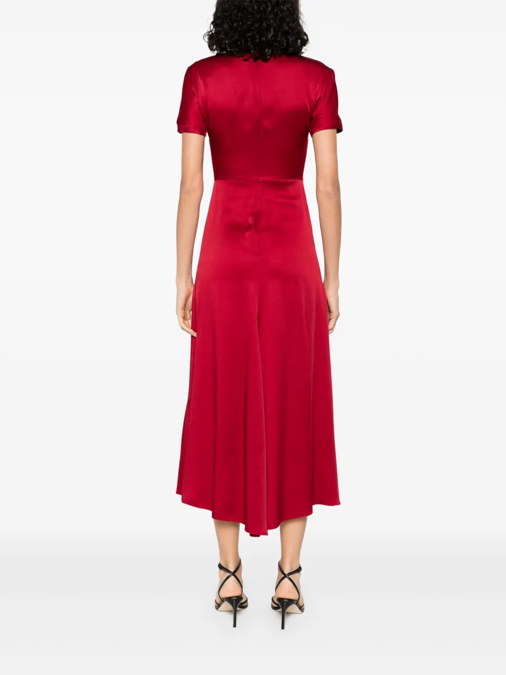 Victoria Beckham Gedrapeerde midi-jurk Rood