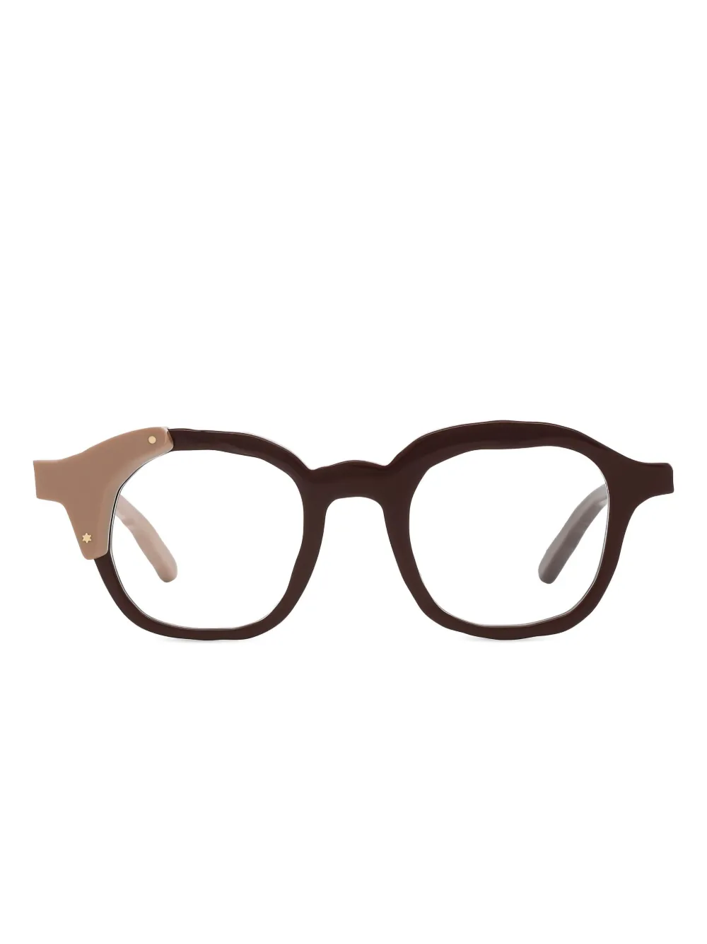 Masahiro Maruyama geometric-frame glasses | Brown | Image 1