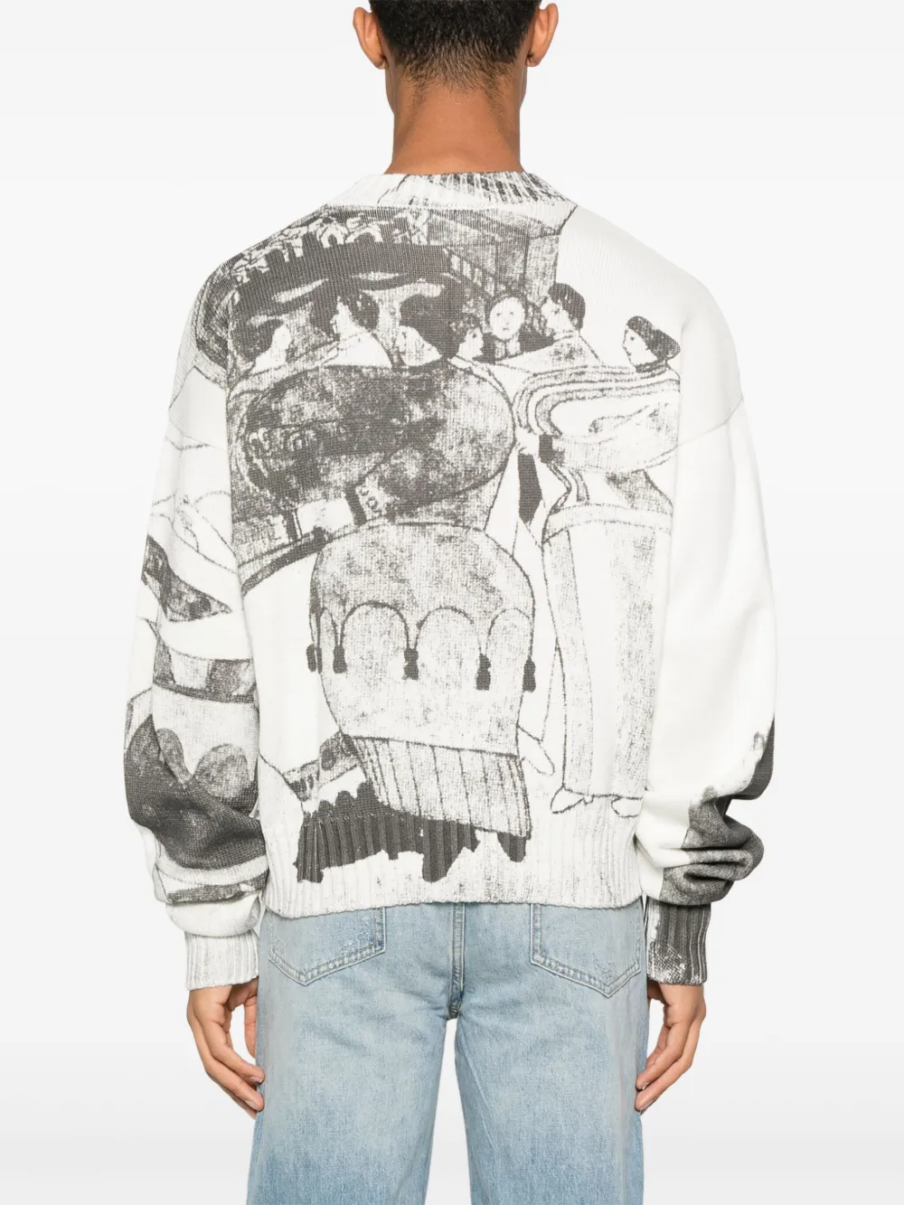 Enfants Riches Deprimes The Ballroom Dance Knitted Sweater In White
