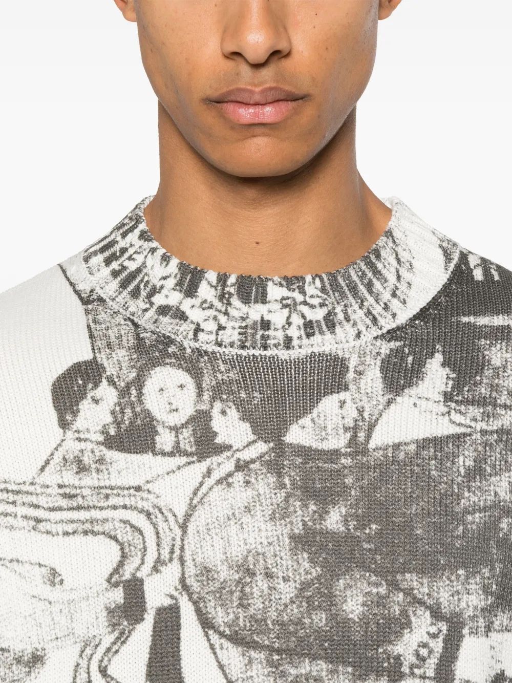 Enfants Riches Deprimes The Ballroom Dance Knitted Sweater In White