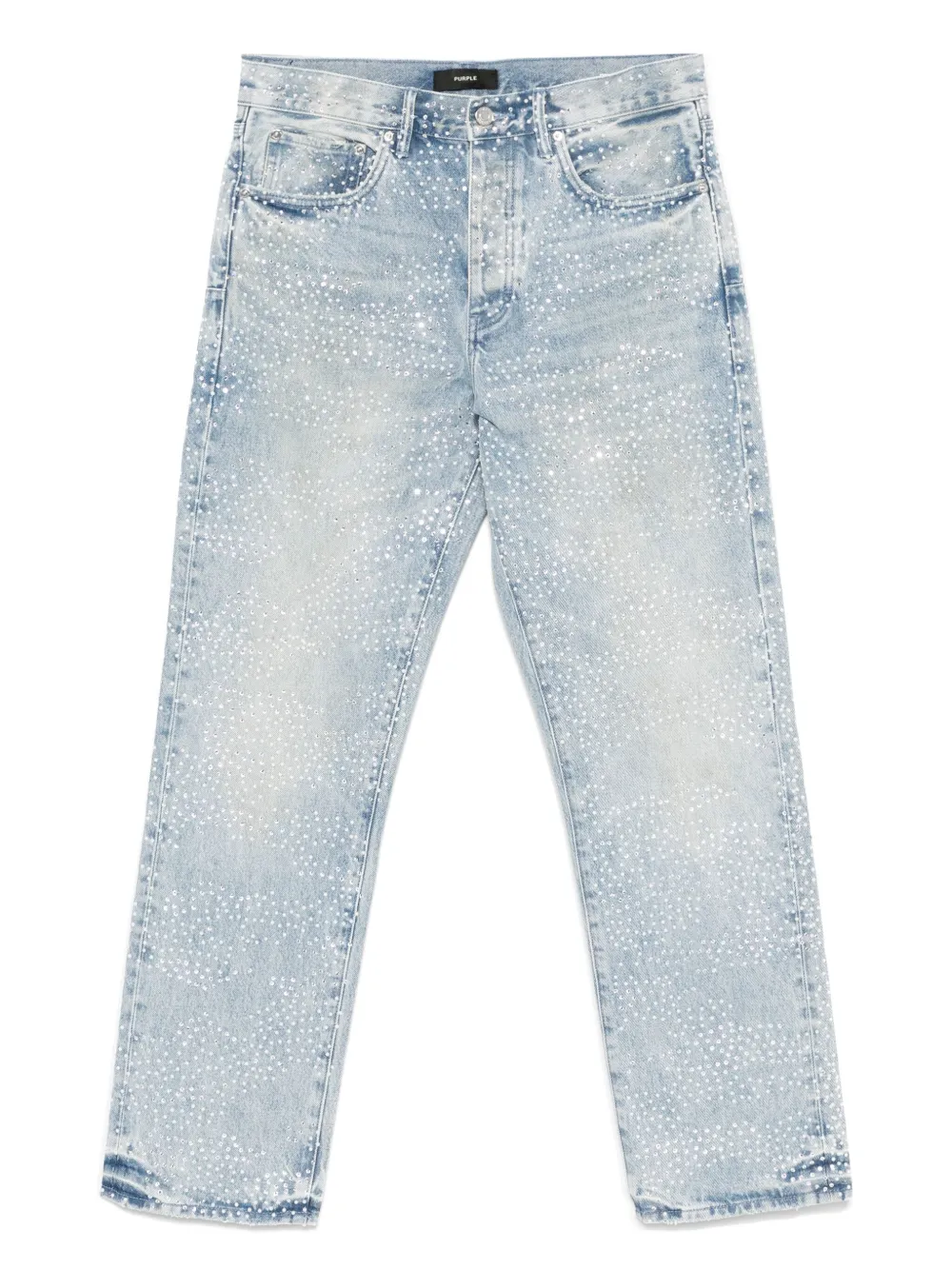 Purple Brand rhinestone-embellished jeans - ブルー Purple Brand rhinestone-embellished jeans - ブルー
