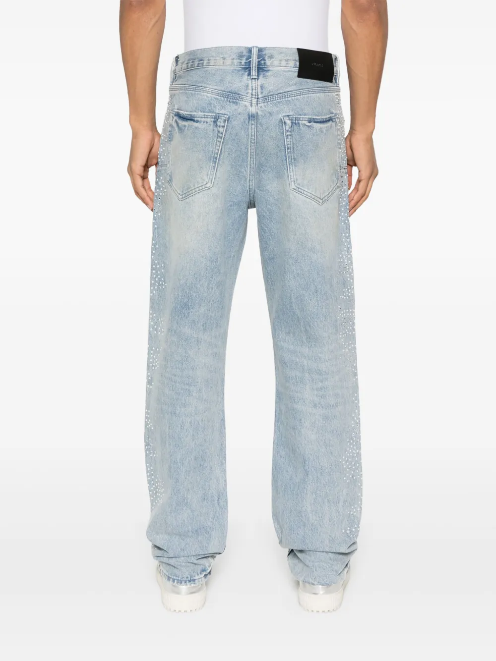 Purple Brand Jeans verfraaid met stras Blauw