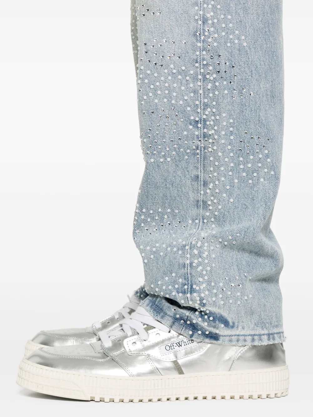 Purple Brand Jeans verfraaid met stras Blauw