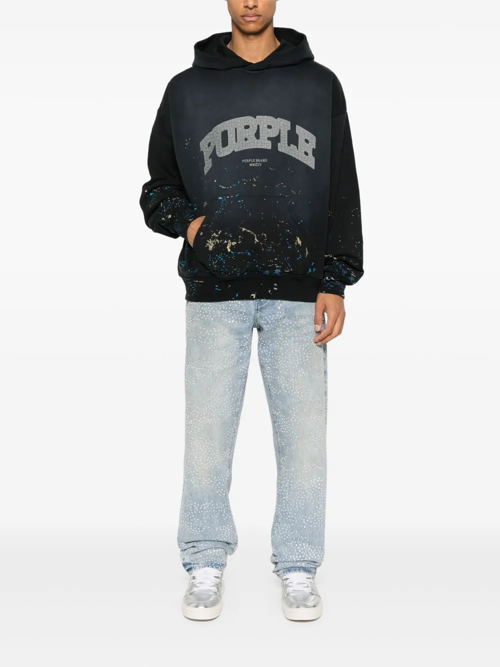 Purple Brand Jeans verfraaid met stras - Blauw