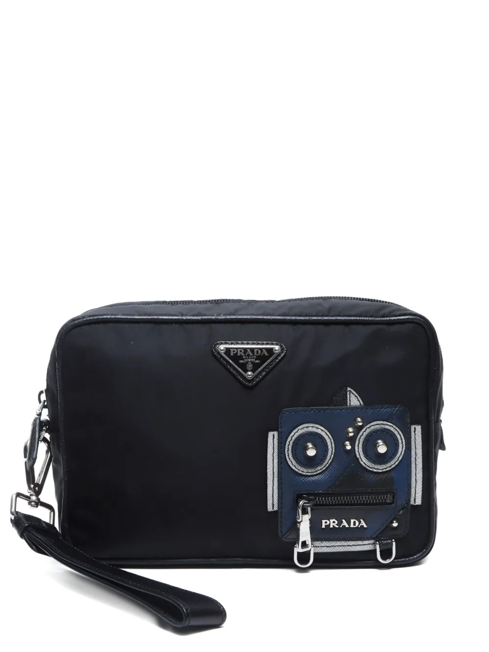 Prada Pre-Owned 2010s robot-motif clutch bag | Black | Image 1