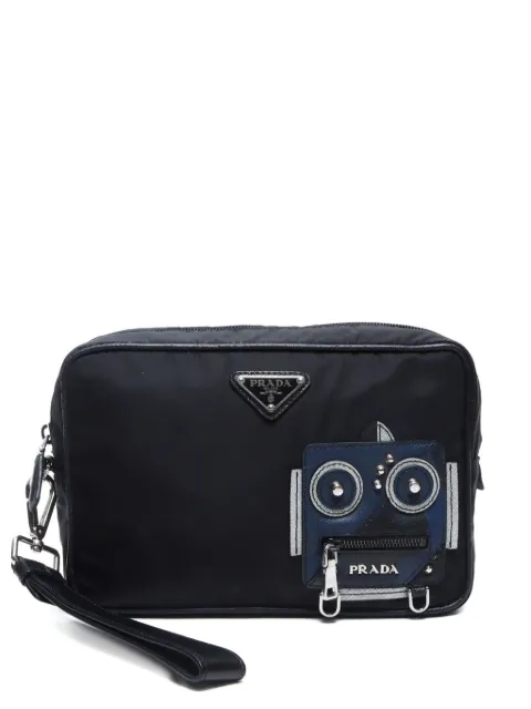 Prada Pre-Owned 2010s robot-motif clutch bag