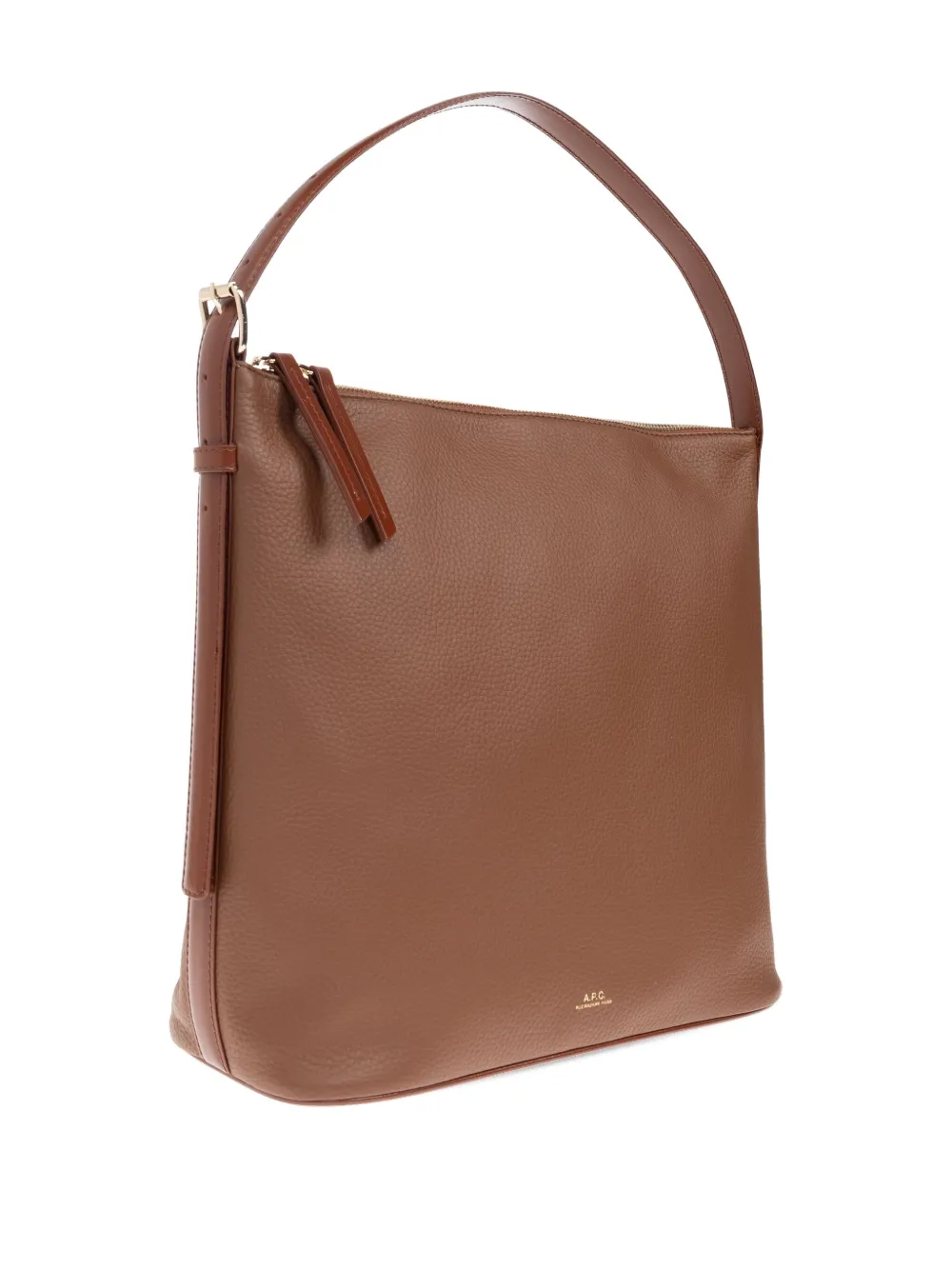 A.P.C. Leren shopper Bruin