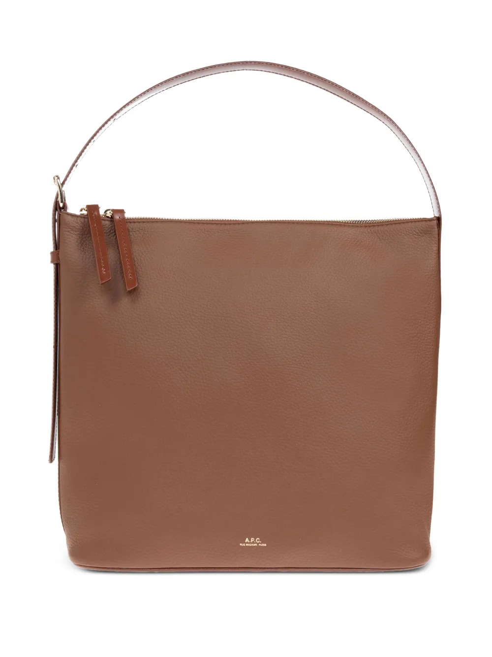A.P.C. Leren shopper Bruin