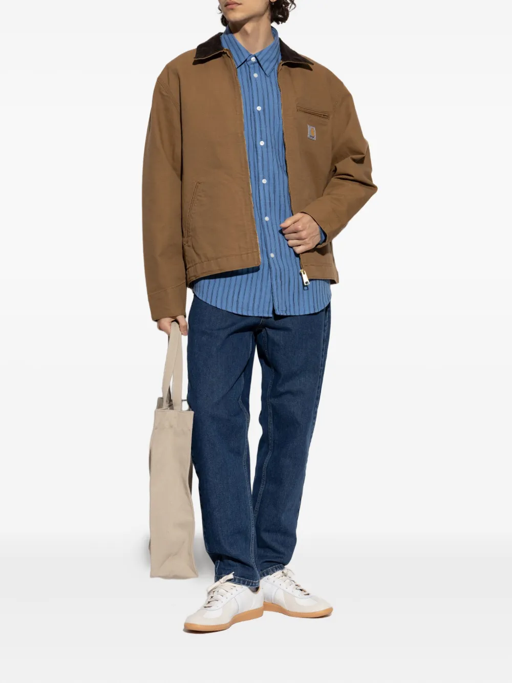 SAMSOE SAMSOE striped shirt - Blauw