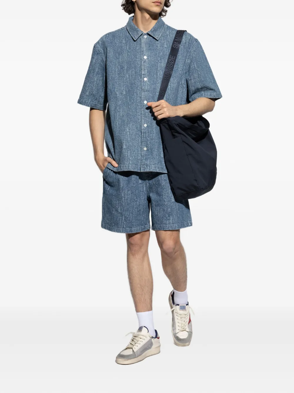 SAMSOE SAMSOE cotton shorts - Blauw