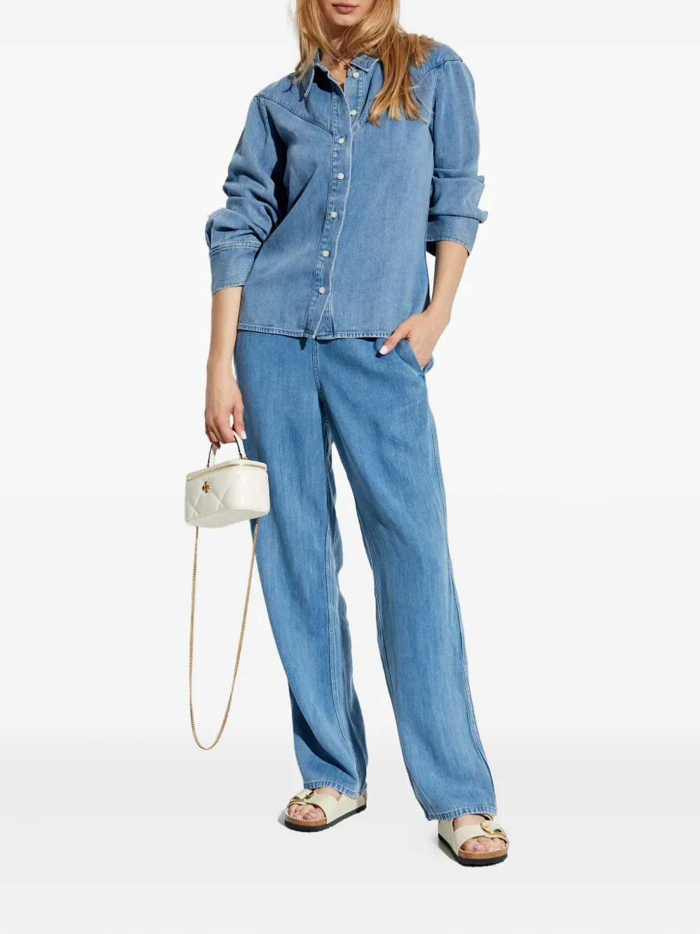 SAMSOE SAMSOE Denim blouse - Blauw