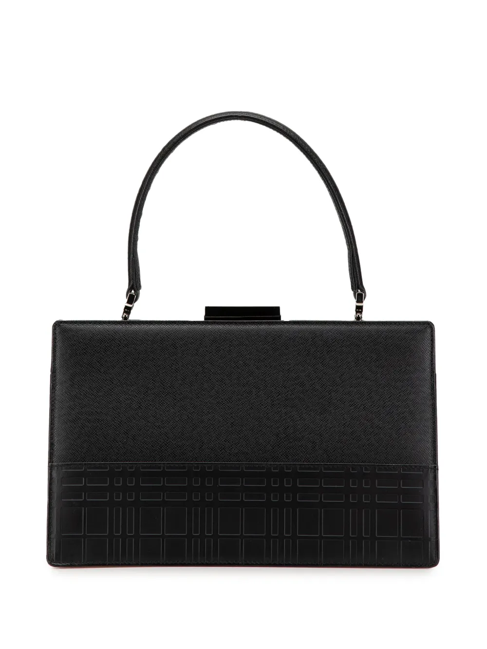 Pre-owned Burberry 2000-2017 House Check Embossed Leather Handbag