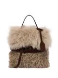 Moschino shearling tote bag - Neutrals