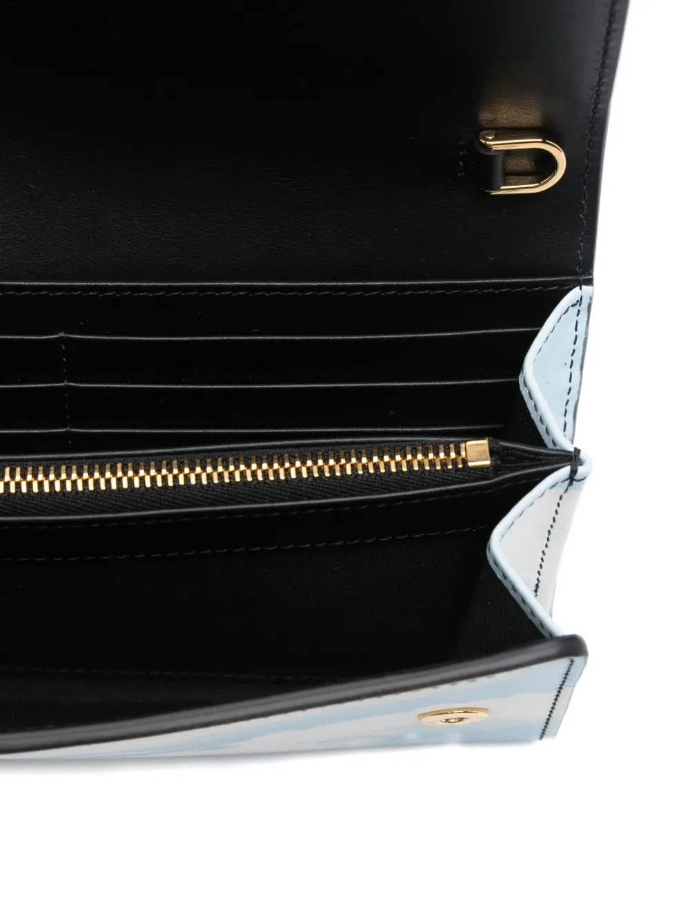 Moschino Portemonnee met ketting en print Blauw