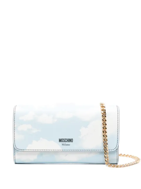 Moschino cloud-print chain wallet