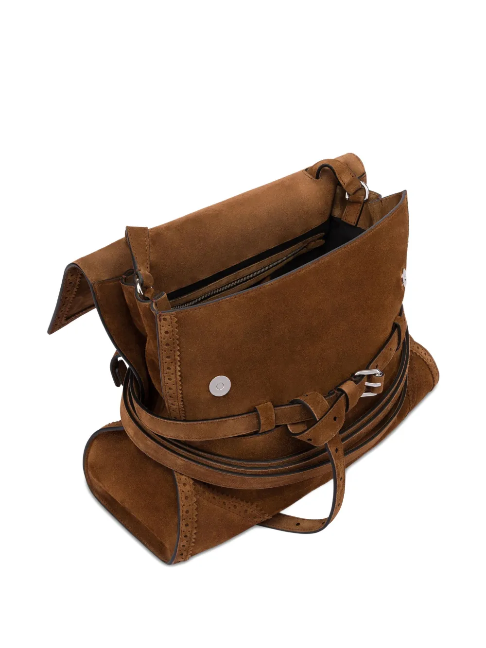 Moschino Tie Me leren schoudertas Bruin