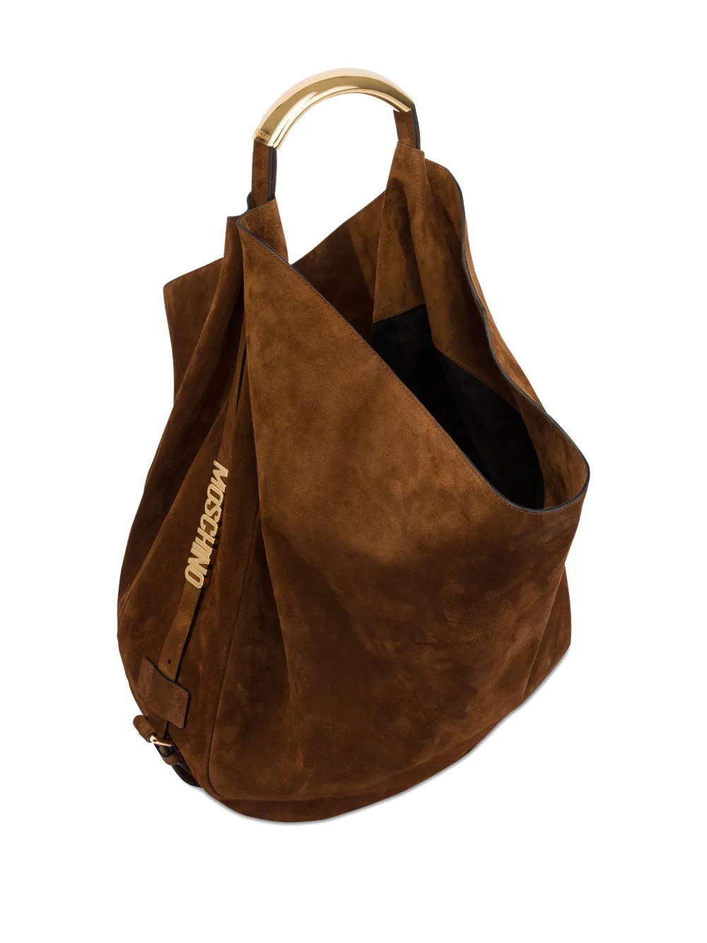 Moschino Handle Me leren schoudertas Bruin