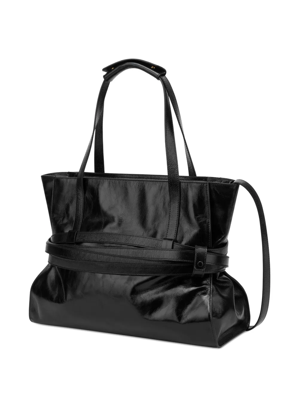 Moschino Leren schoudertas - Zwart