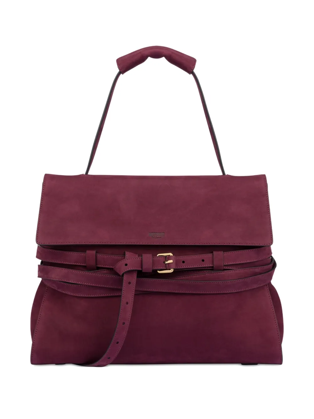 Moschino medium Tie Me suede shoulder bag Rood
