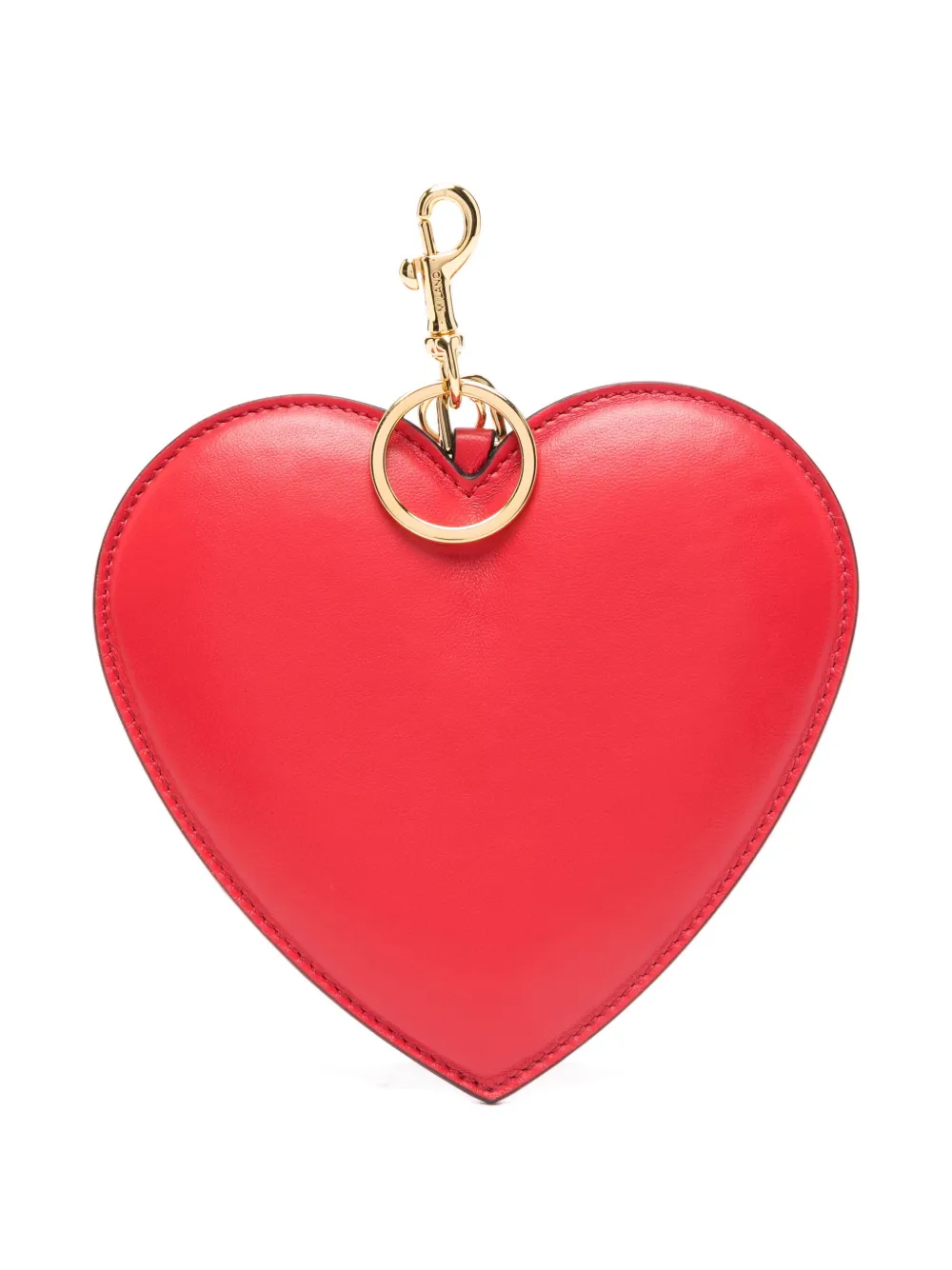 Moschino heart sheepskin keyring | Red | Image 1