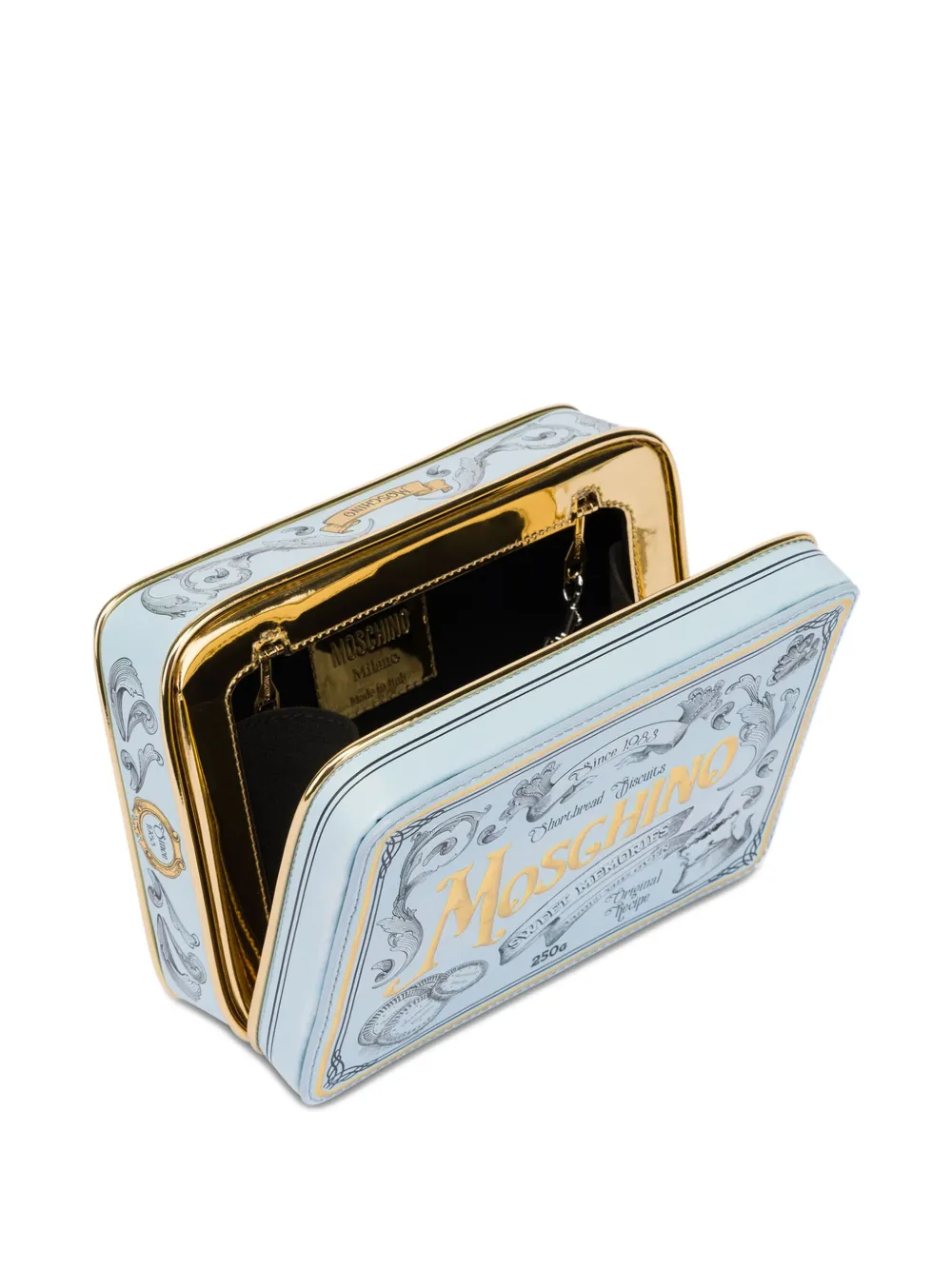 Moschino Clutch met logo-reliëf Blauw