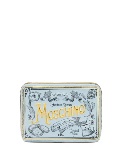 Moschino logo-embossed clutch