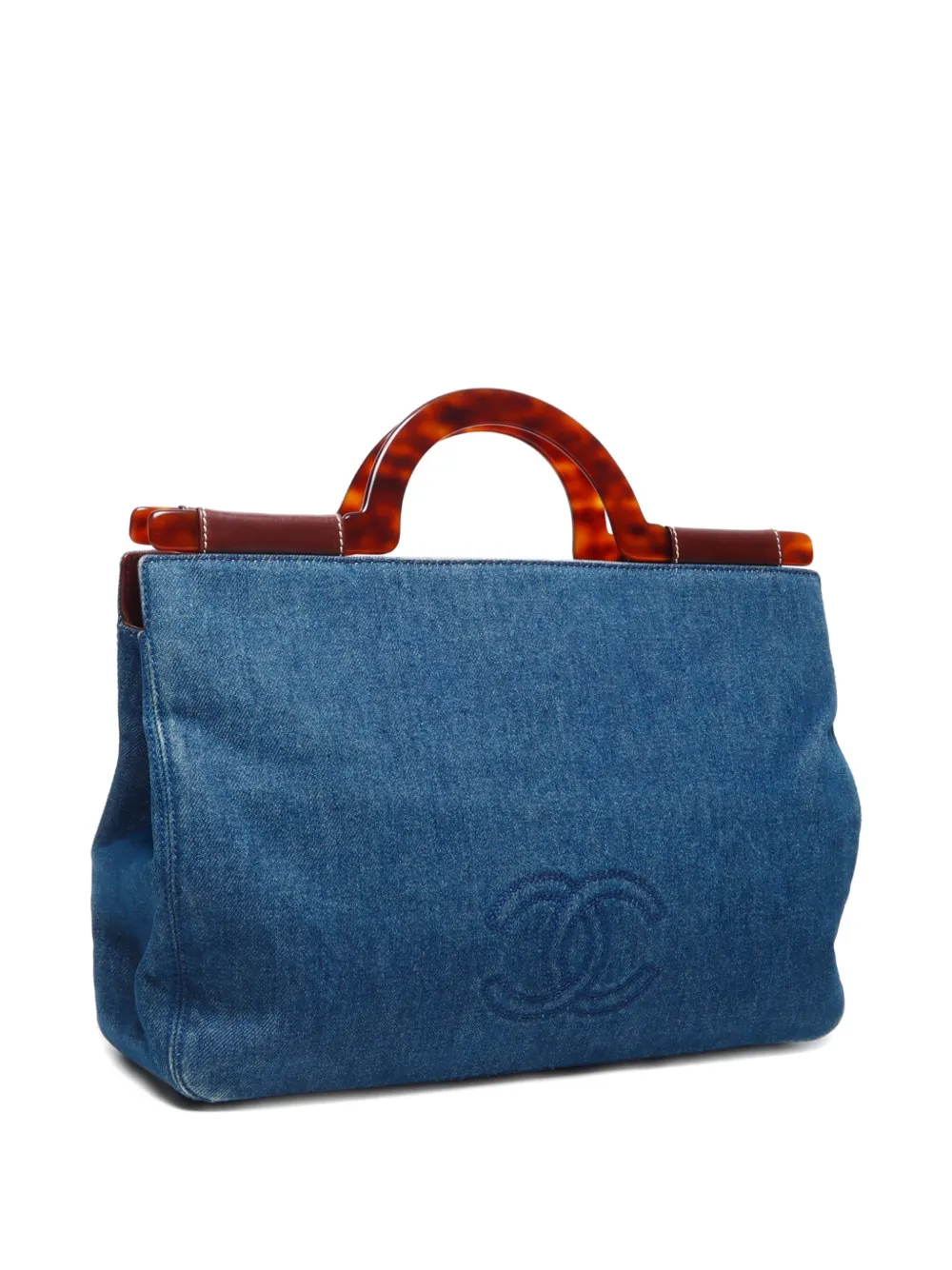 Pre-owned Chanel 1994-2000 Cc Mark Tote Bag In Blue