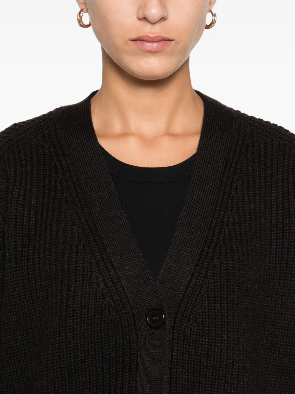 P.a.r.o.s.h Buttoned Patch-pocket Cardigan In Black