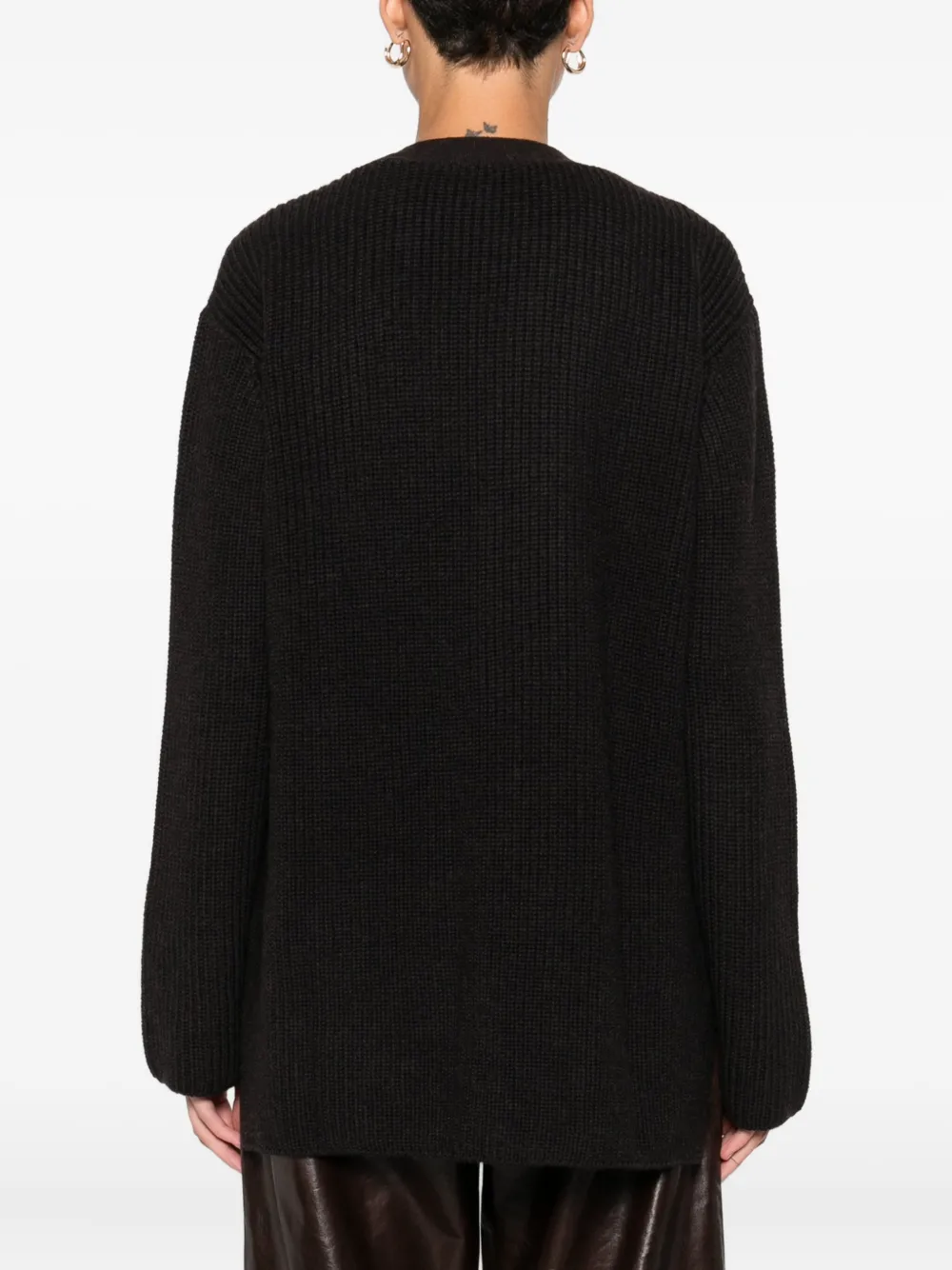 P.a.r.o.s.h Buttoned Patch-pocket Cardigan In Black