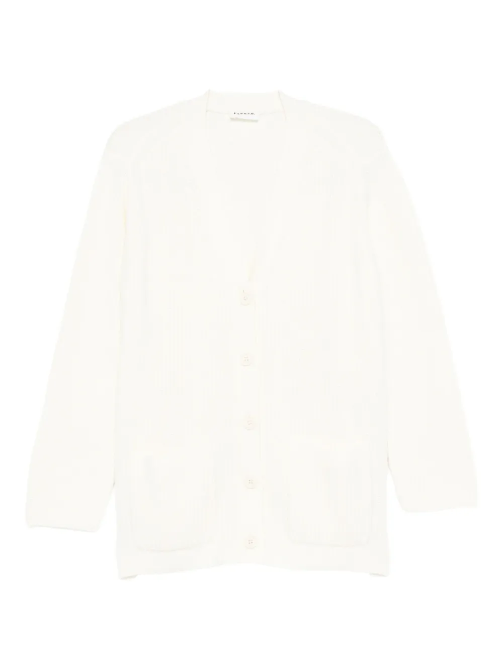 P.a.r.o.s.h Ribbed Patch-pocket Cardigan In White