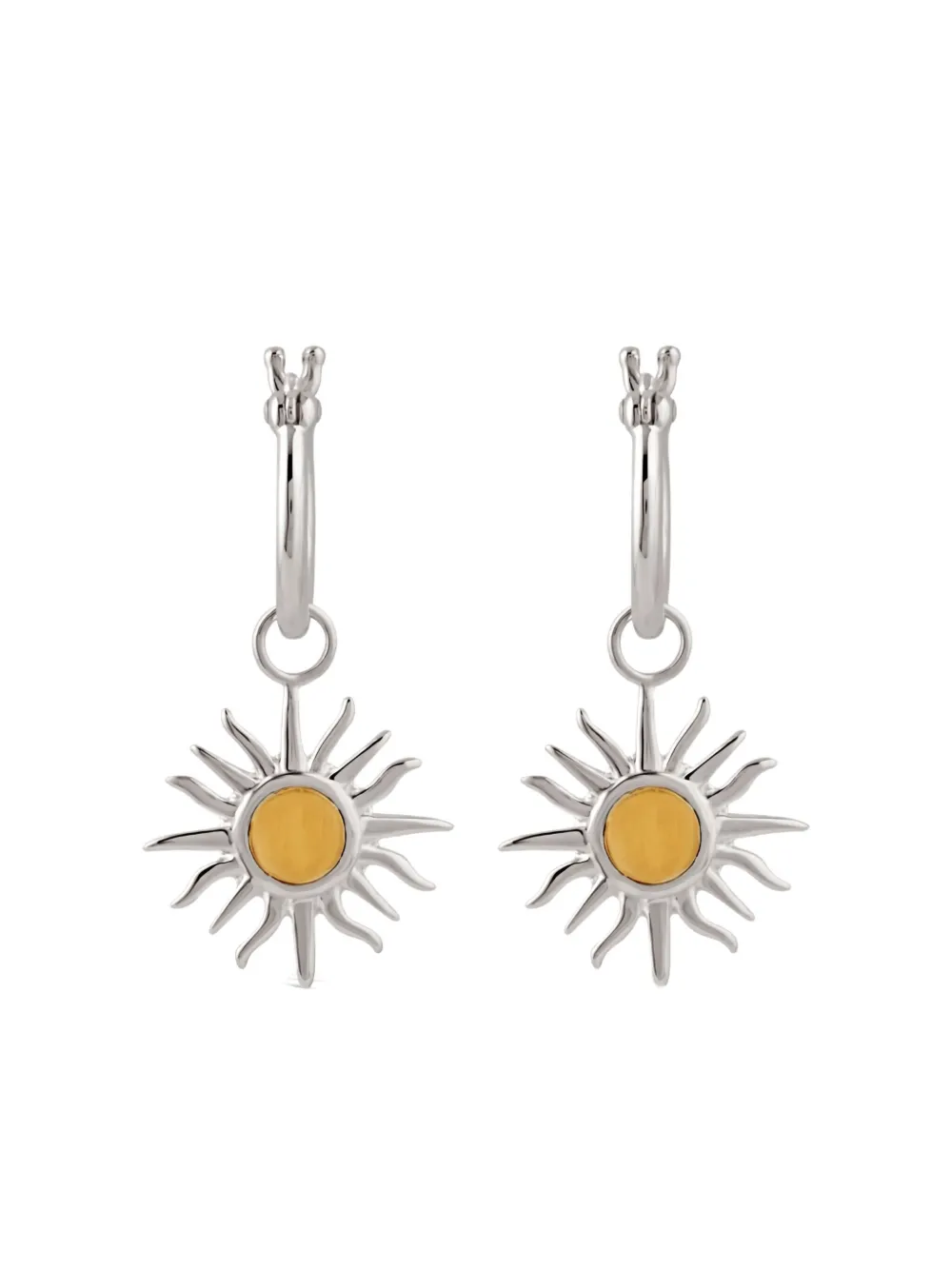 Dinny Hall Small My World Sun Drop Hoop Earrings In Metallic
