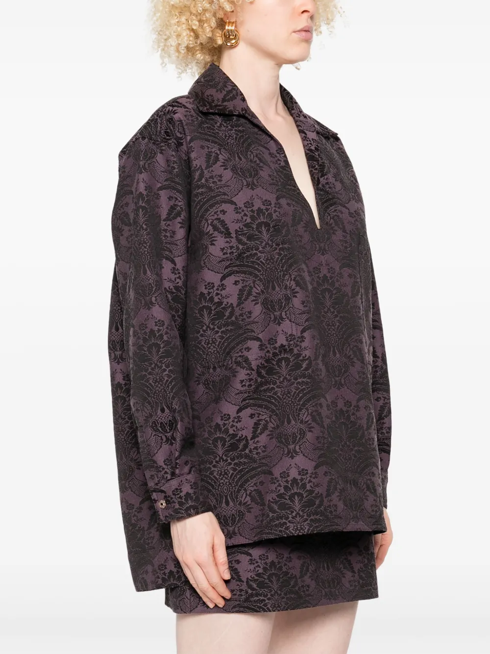 Max Mara Blouse met jacquard Paars