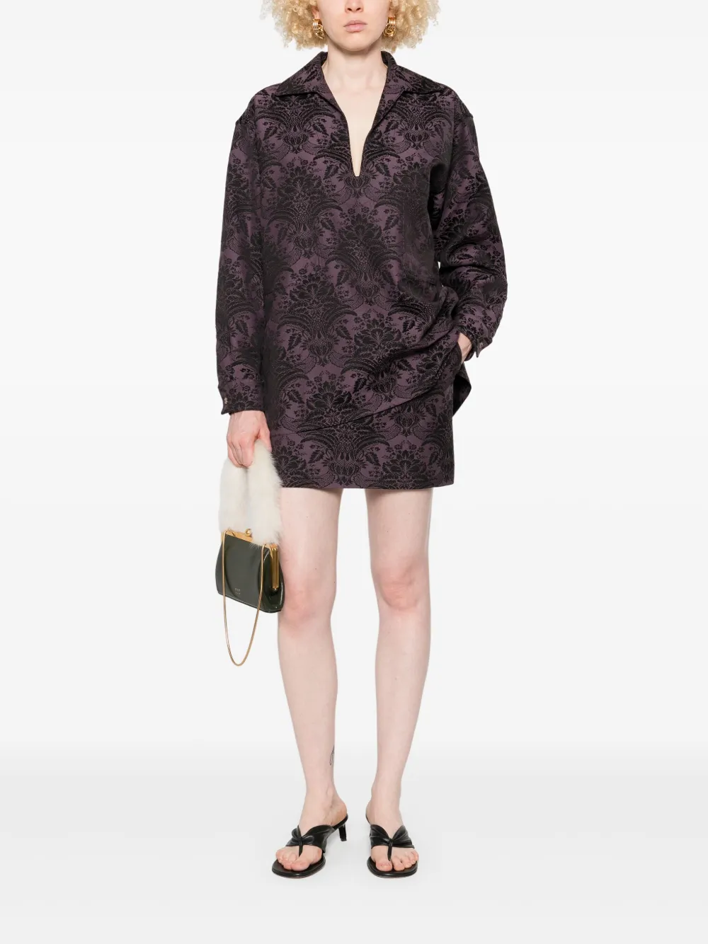 Max Mara jacquard blouse - Paars