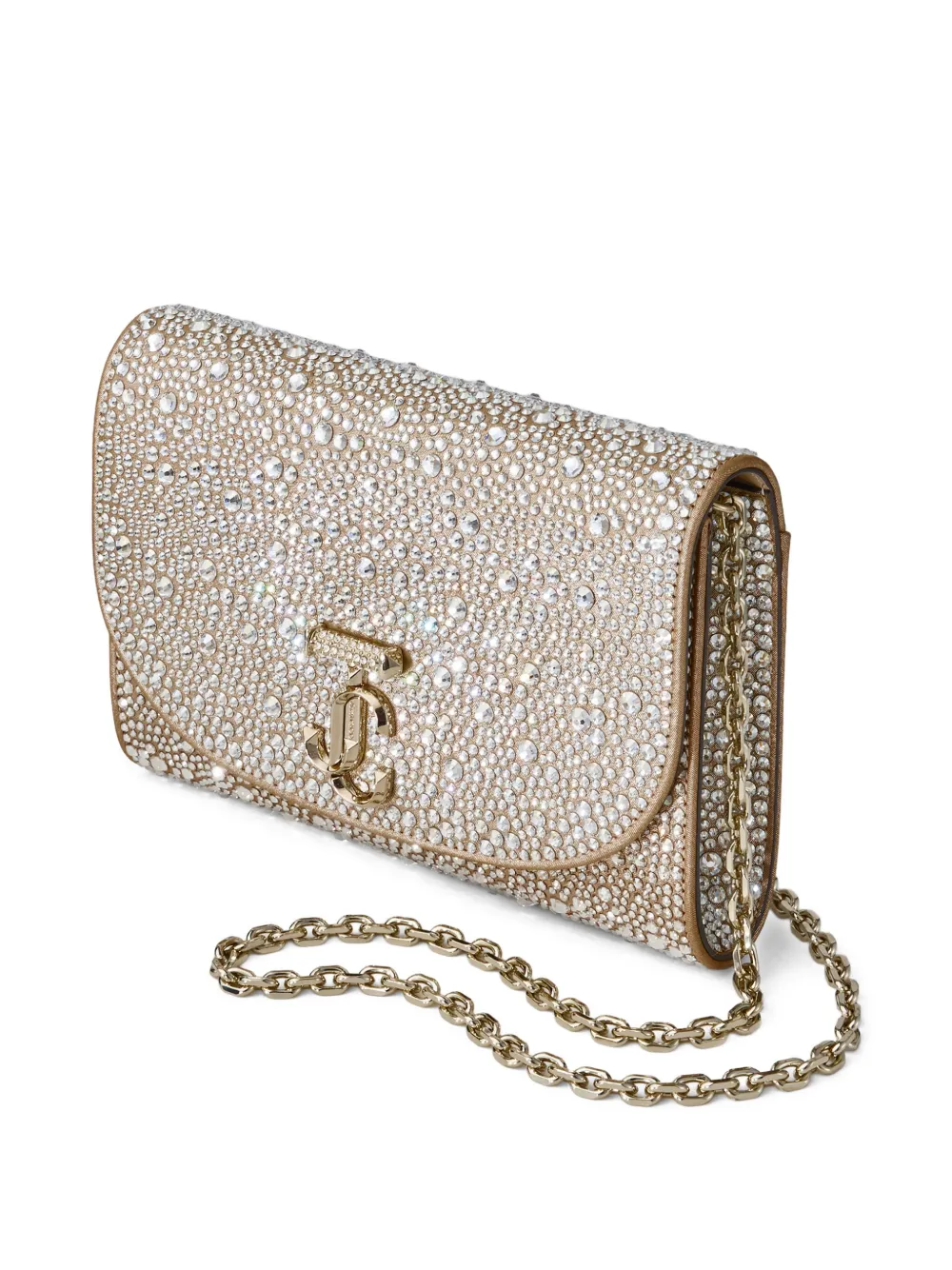 Jimmy Choo Curve verfraaide schoudertas Goud