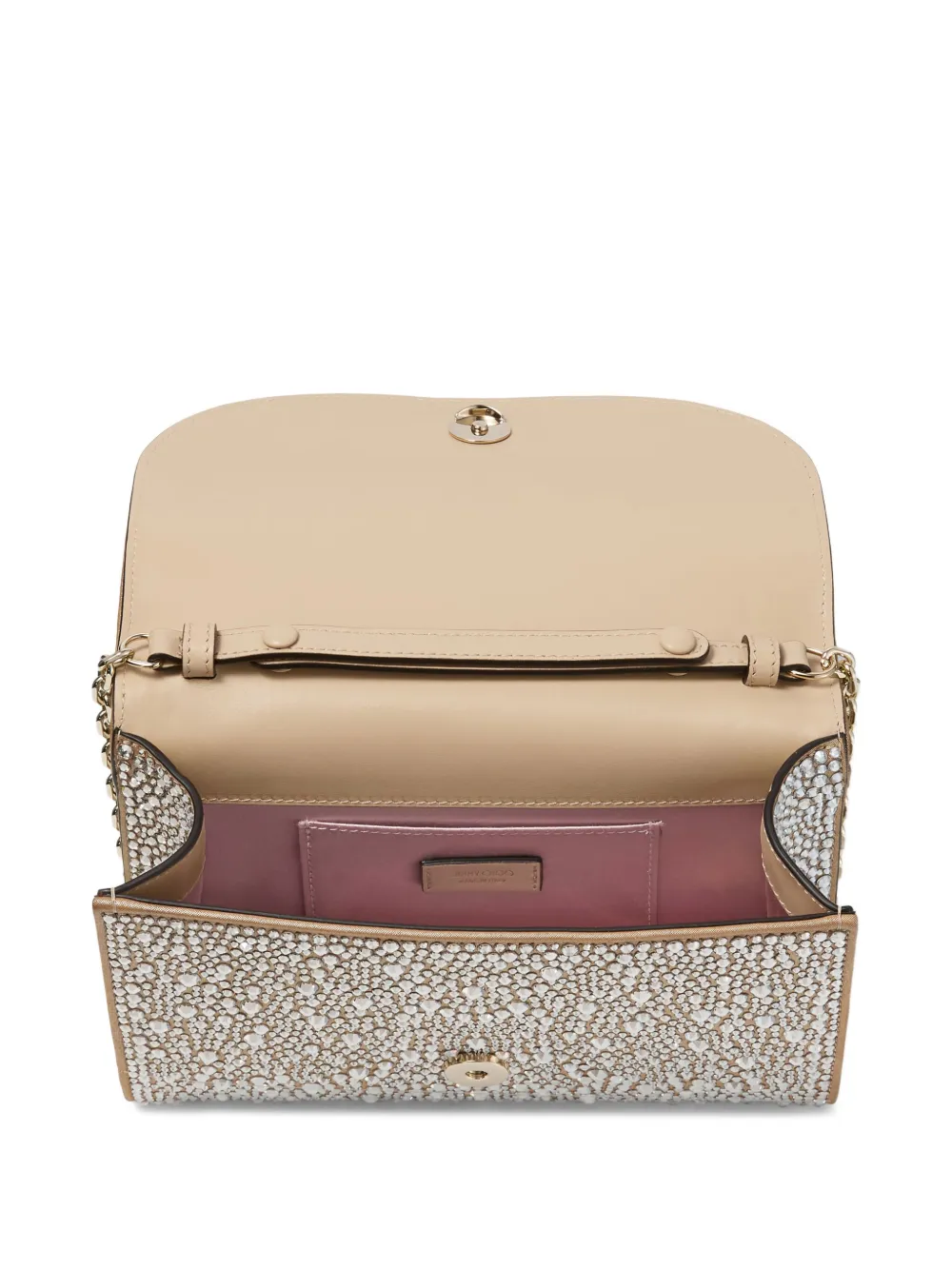 Jimmy Choo Curve verfraaide schoudertas Goud