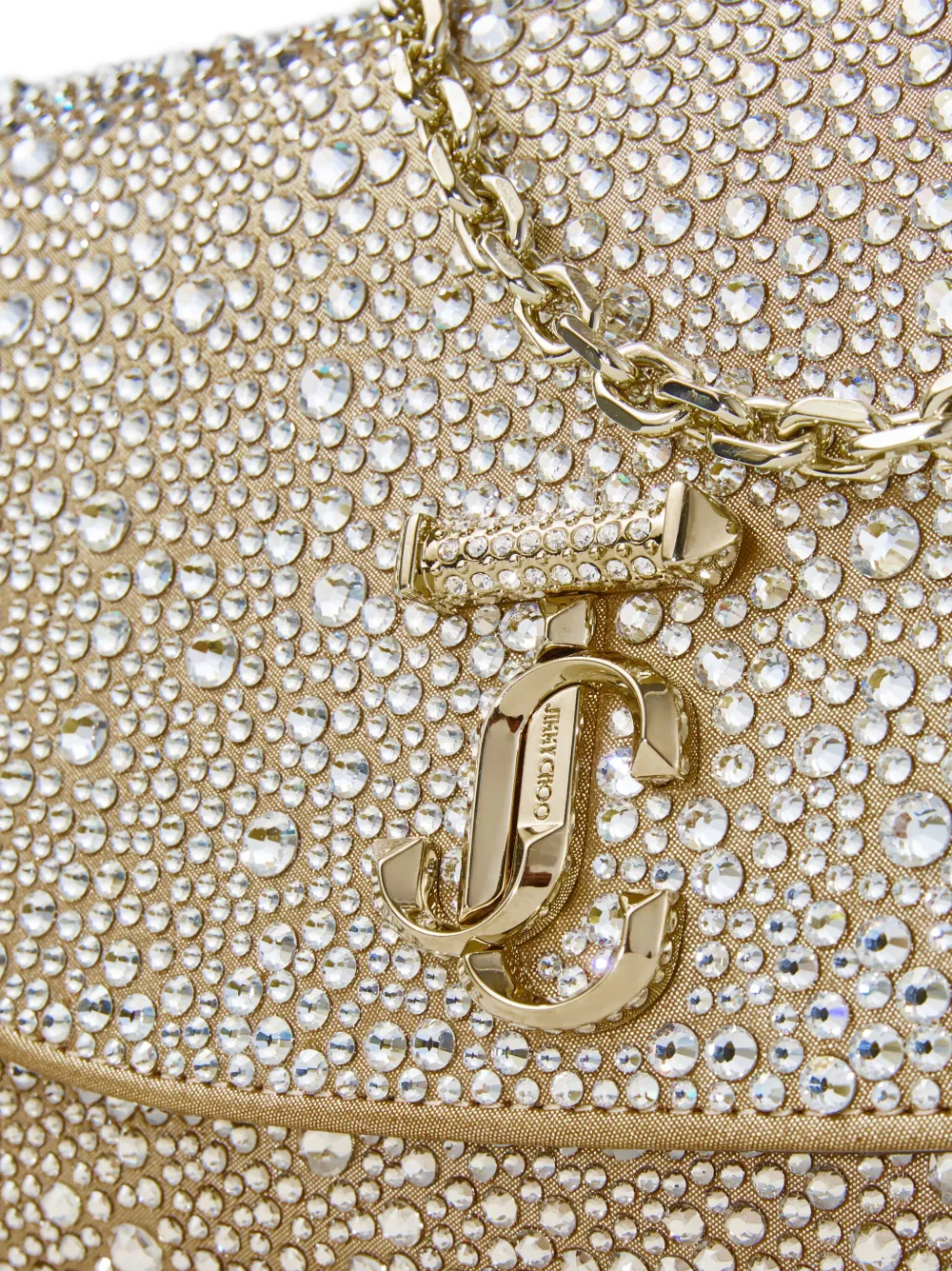 Jimmy Choo Curve verfraaide schoudertas Goud