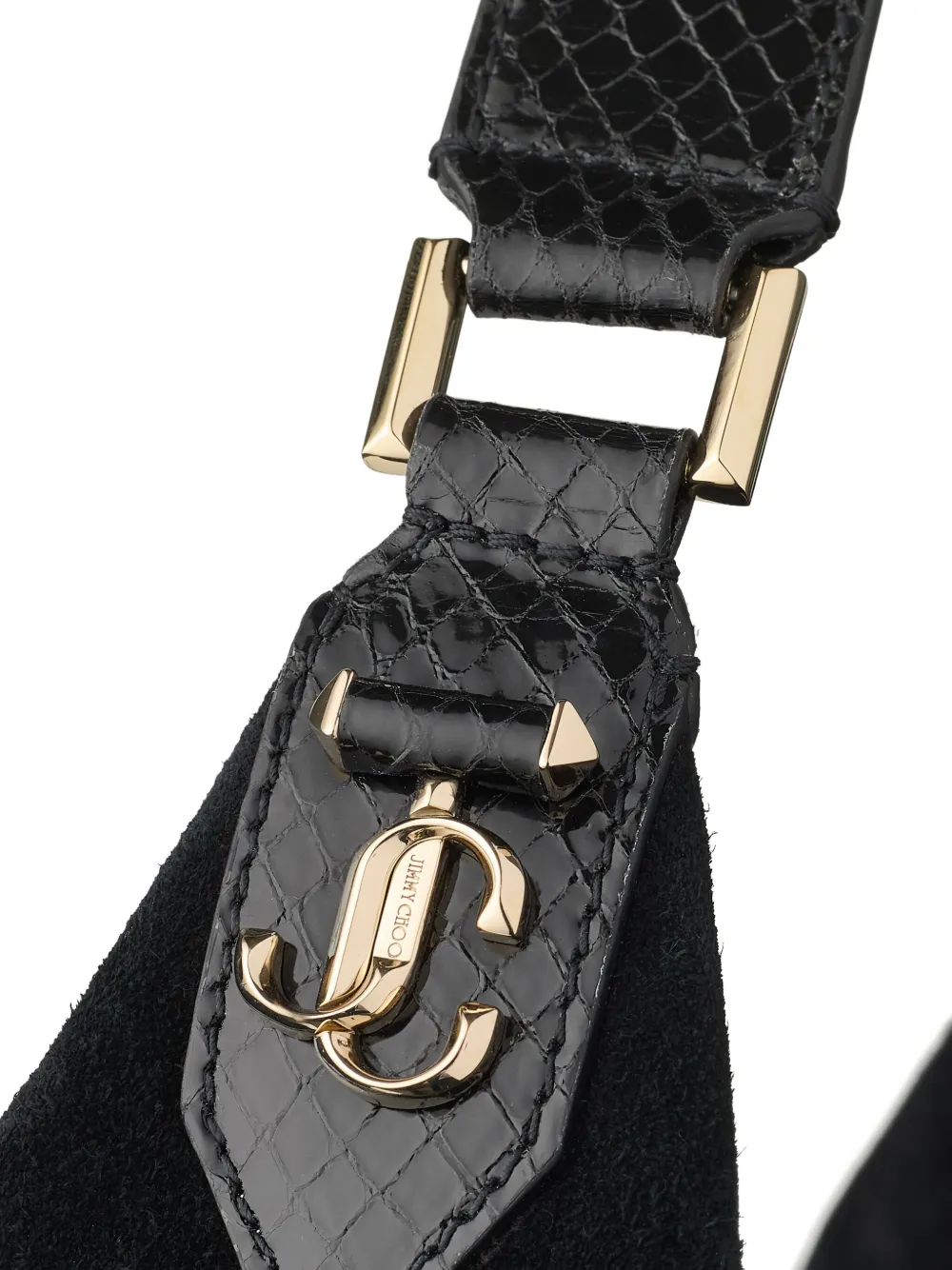 Jimmy Choo Bar grote suède schoudertas Zwart