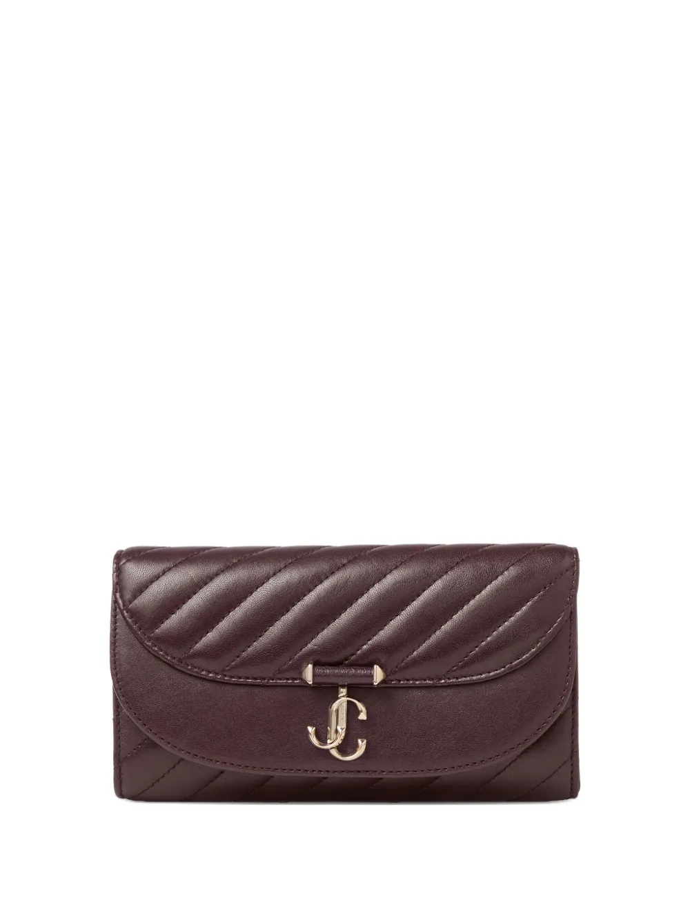Jimmy Choo Curve quilted clutch bag Bruin