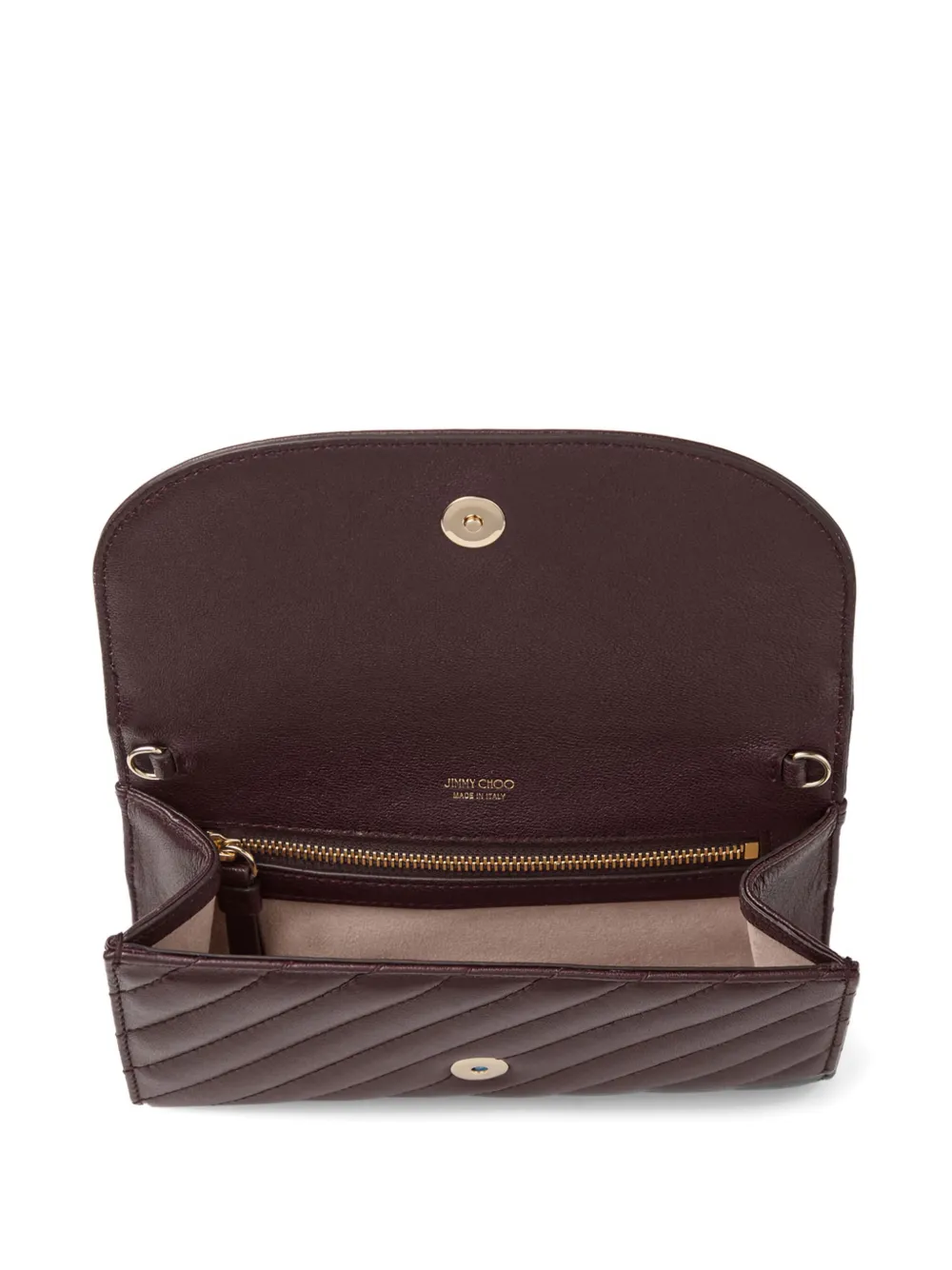 Jimmy Choo Curve gewatteerde clutch Bruin