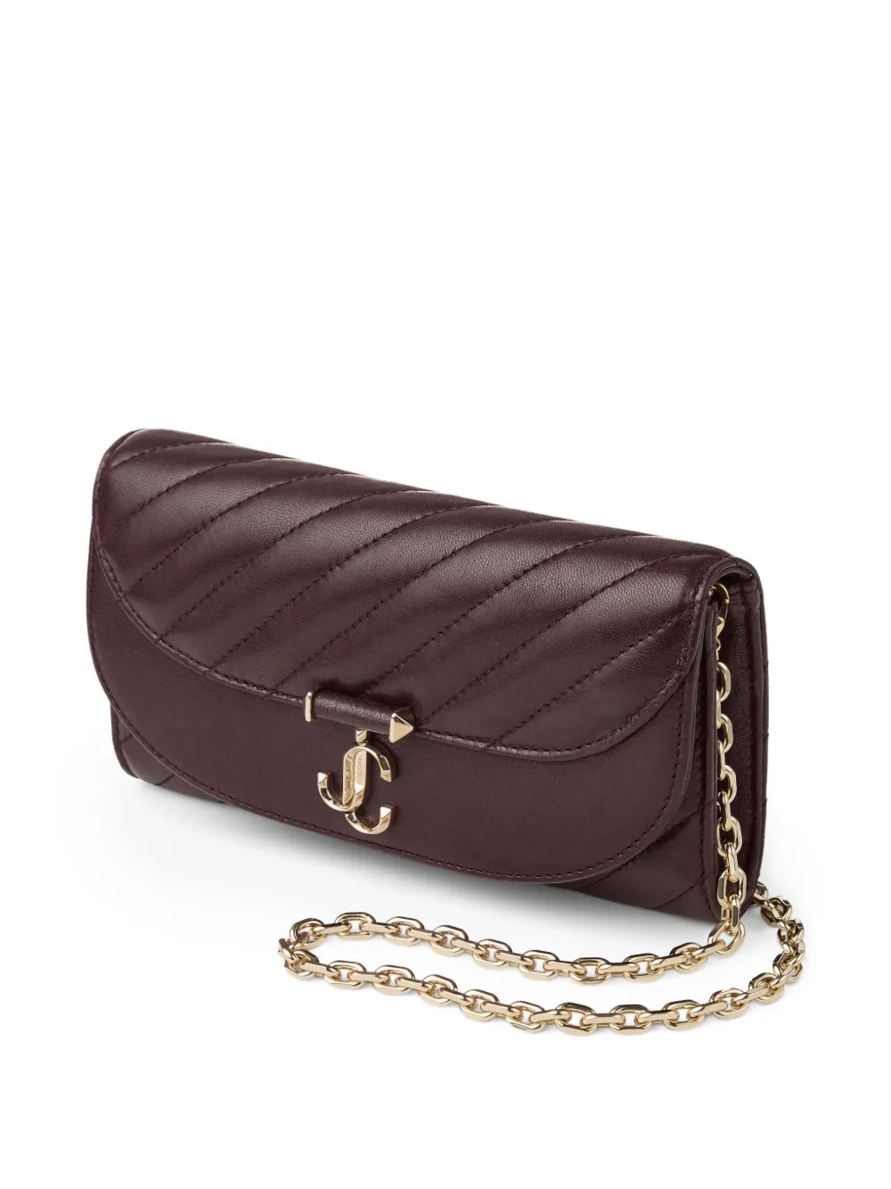 Jimmy Choo Curve gewatteerde clutch Bruin
