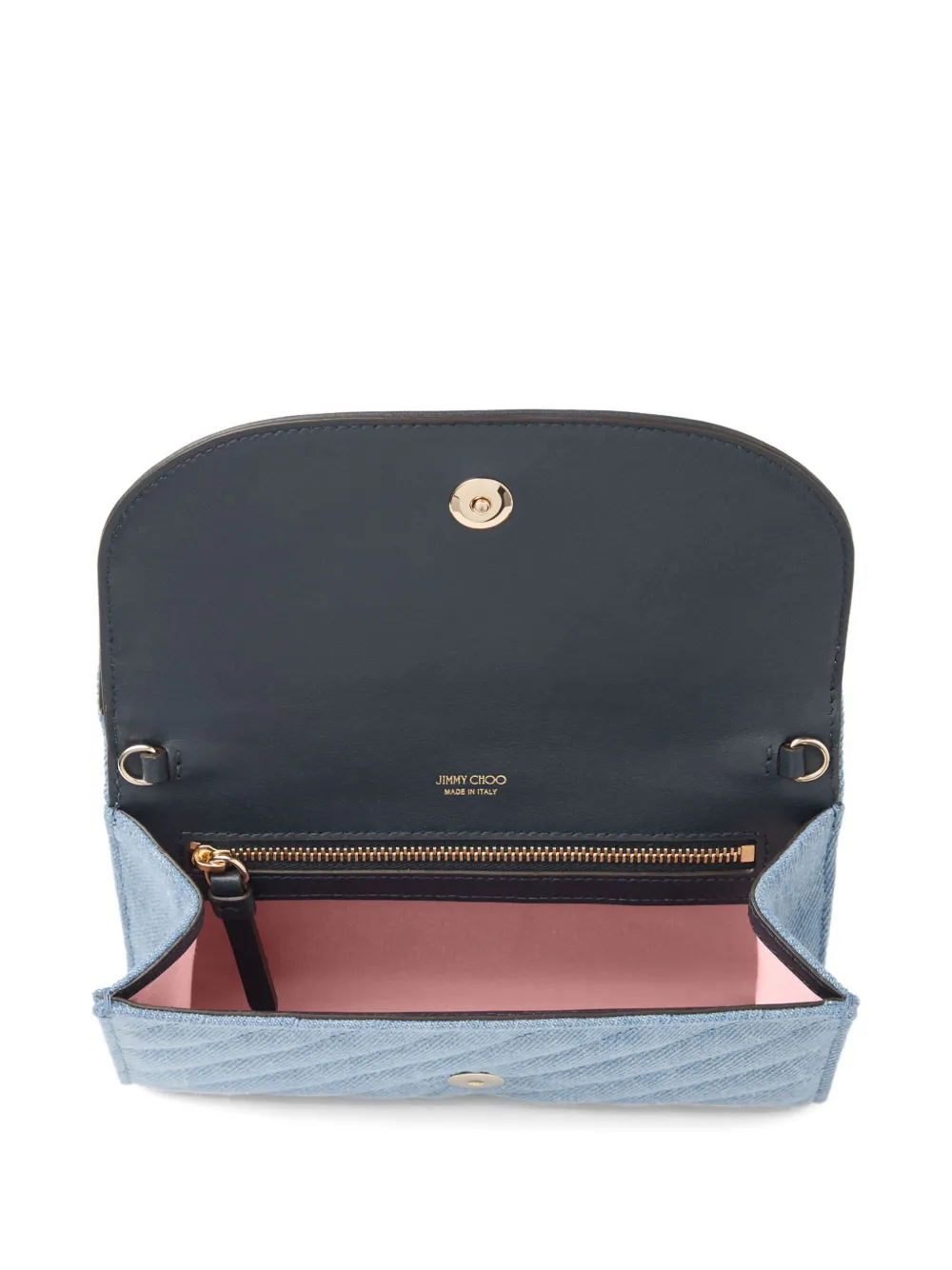 Jimmy Choo Curve quilted clutch bag Blauw