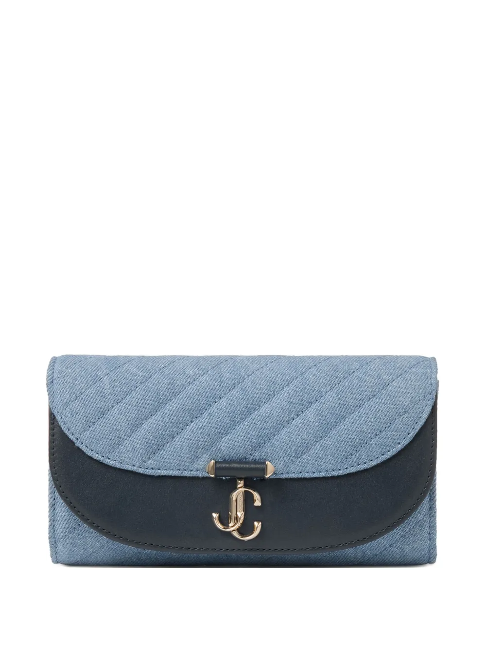 Jimmy Choo Curve quilted clutch bag Blauw