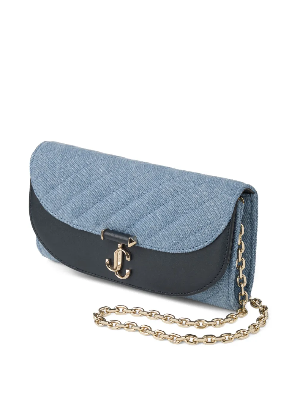 Jimmy Choo Curve quilted clutch bag Blauw