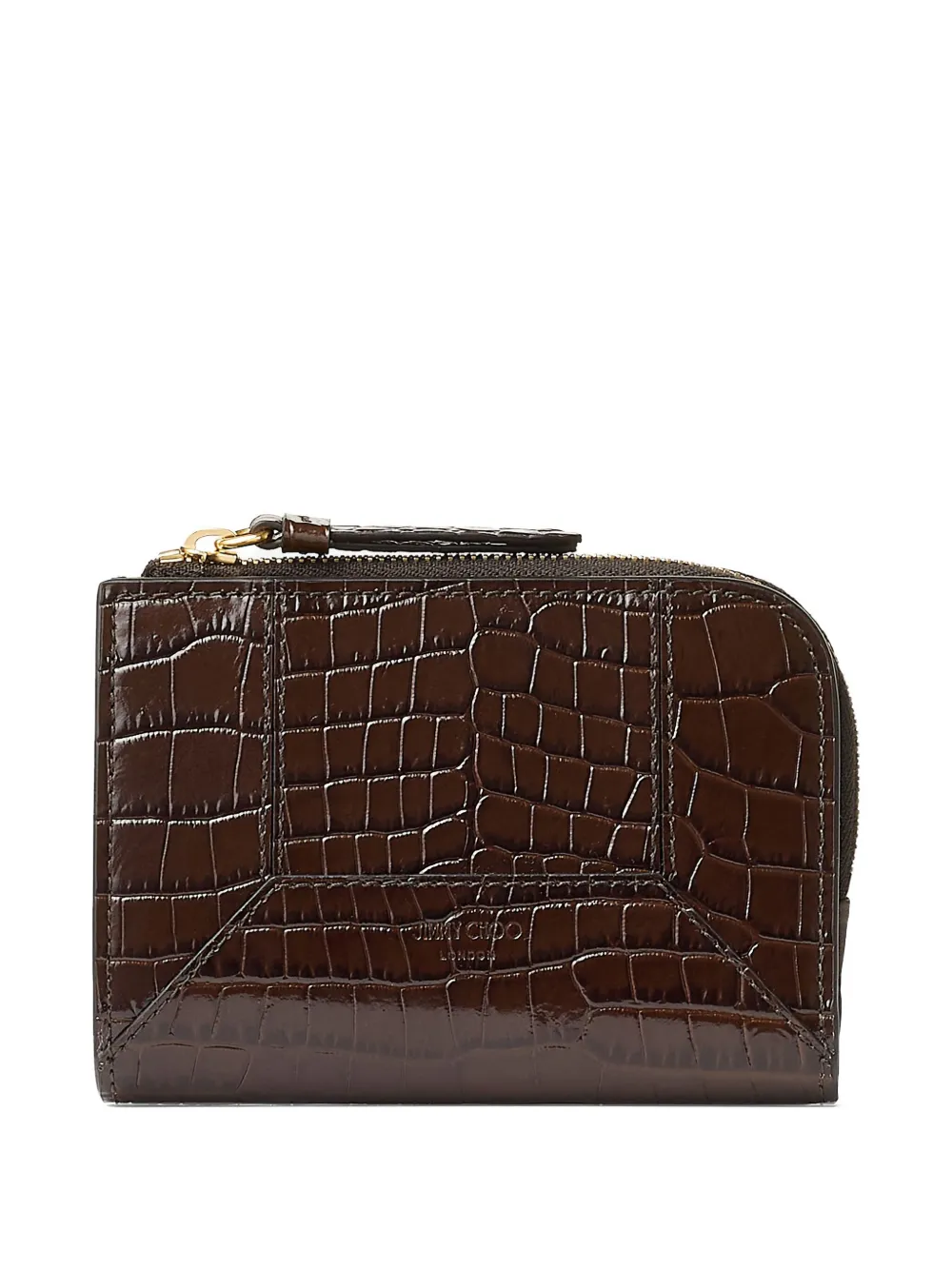 Jimmy Choo crocodile-effect zip wallet Bruin