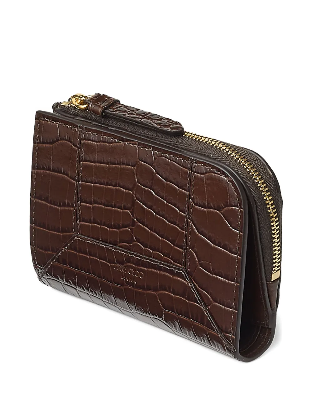 Jimmy Choo crocodile-effect zip wallet Bruin
