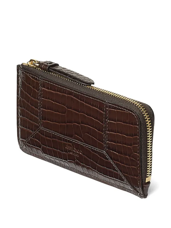 Jimmy Choo Lise-Z crocodile-effect zip-around Wallet | Brown
