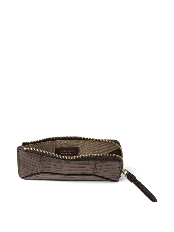 Jimmy Choo Lise-Z crocodile-effect zip-around Wallet | Brown