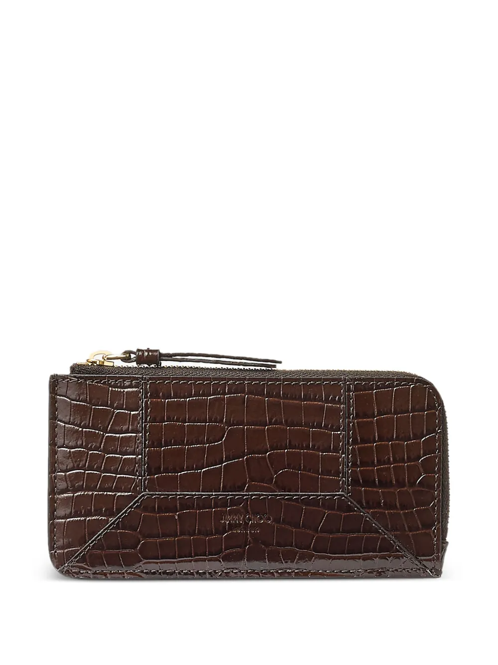 Lise-Z crocodile-effect zip-around wallet