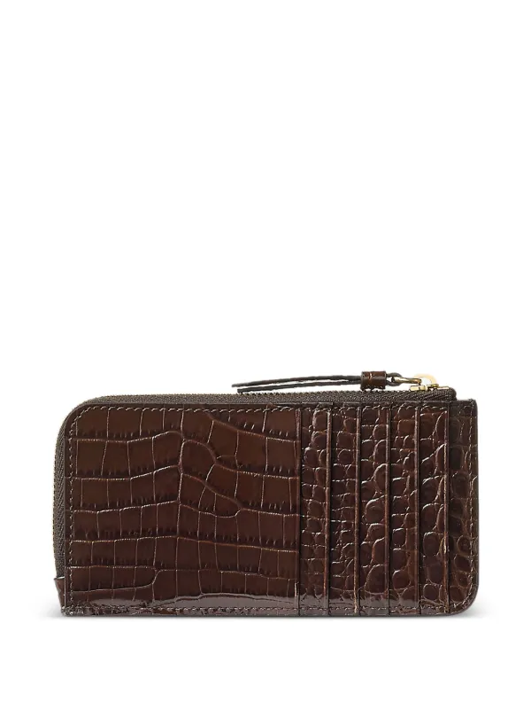 Jimmy Choo Lise-Z crocodile-effect zip-around Wallet | Brown