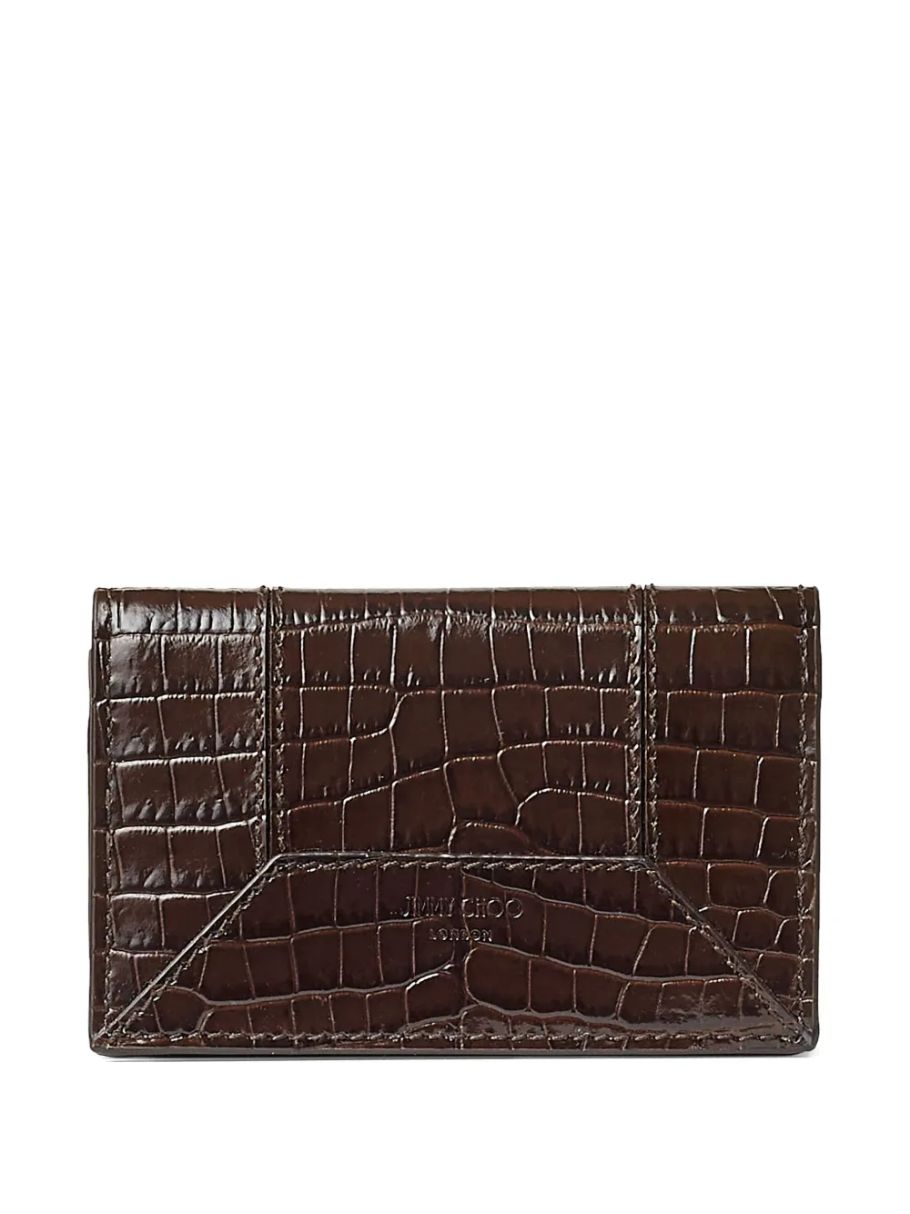 Jimmy Choo Nello crocodile-effect leather wallet Bruin